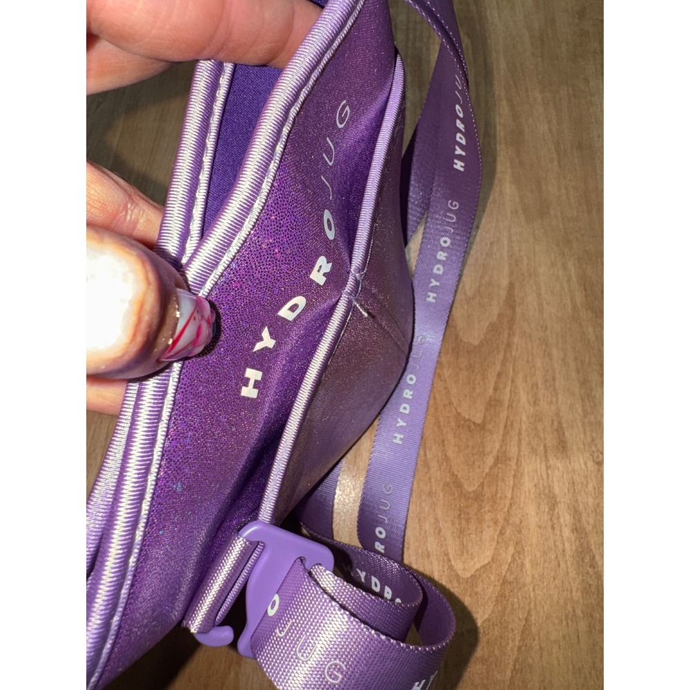 HydroJug Purple Shimmer Neoprene Water Bottle Sleeve Carrier Adjustable Strap - Picture 4 of 5
